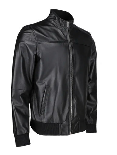 XAYWEAR™ NAVIGATOR - Black Leather Jacket XY15