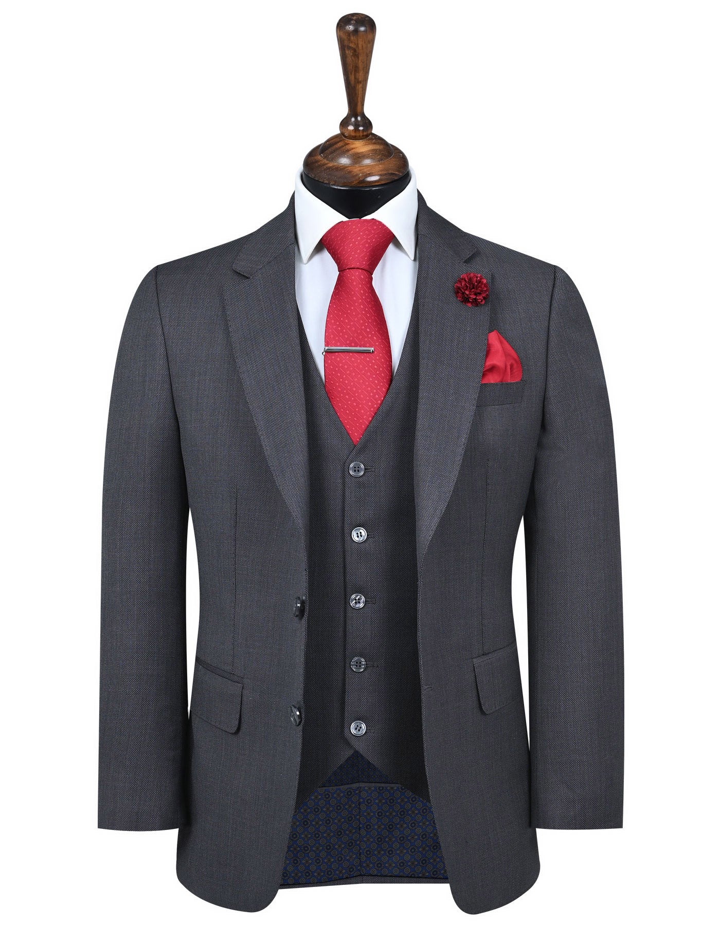 XAYWEAR™ Dark Grey Timeless Classic Fit Suit XY33