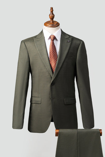 XAYWEAR™ Men's 2 Piece Dark Olive Slim Suit  XY42