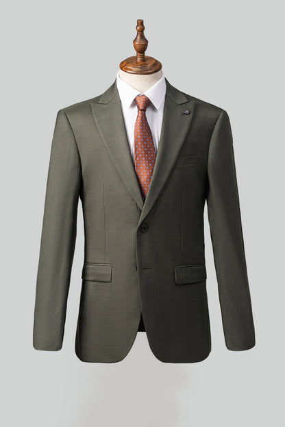 XAYWEAR™ Men's 2 Piece Dark Olive Slim Suit  XY42