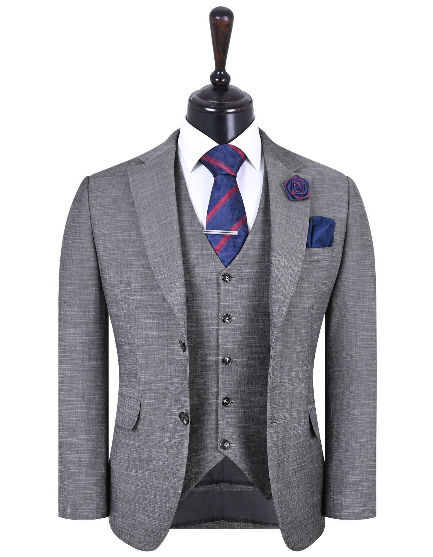 XAYWEAR™ Men's  Charcoal Texture Classic Fit Suit XY36