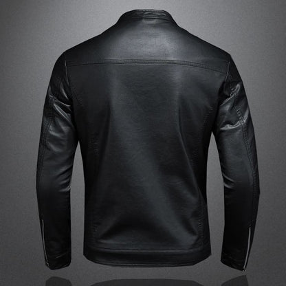 XAYWEAR™ Men's Classic Black Leather Jacket  XY47