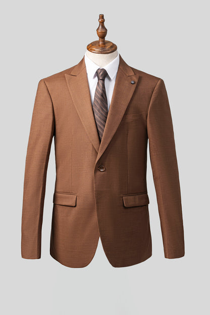 XAYWEAR™ Men's Two Piece Warm Brown Slim Suit XY41