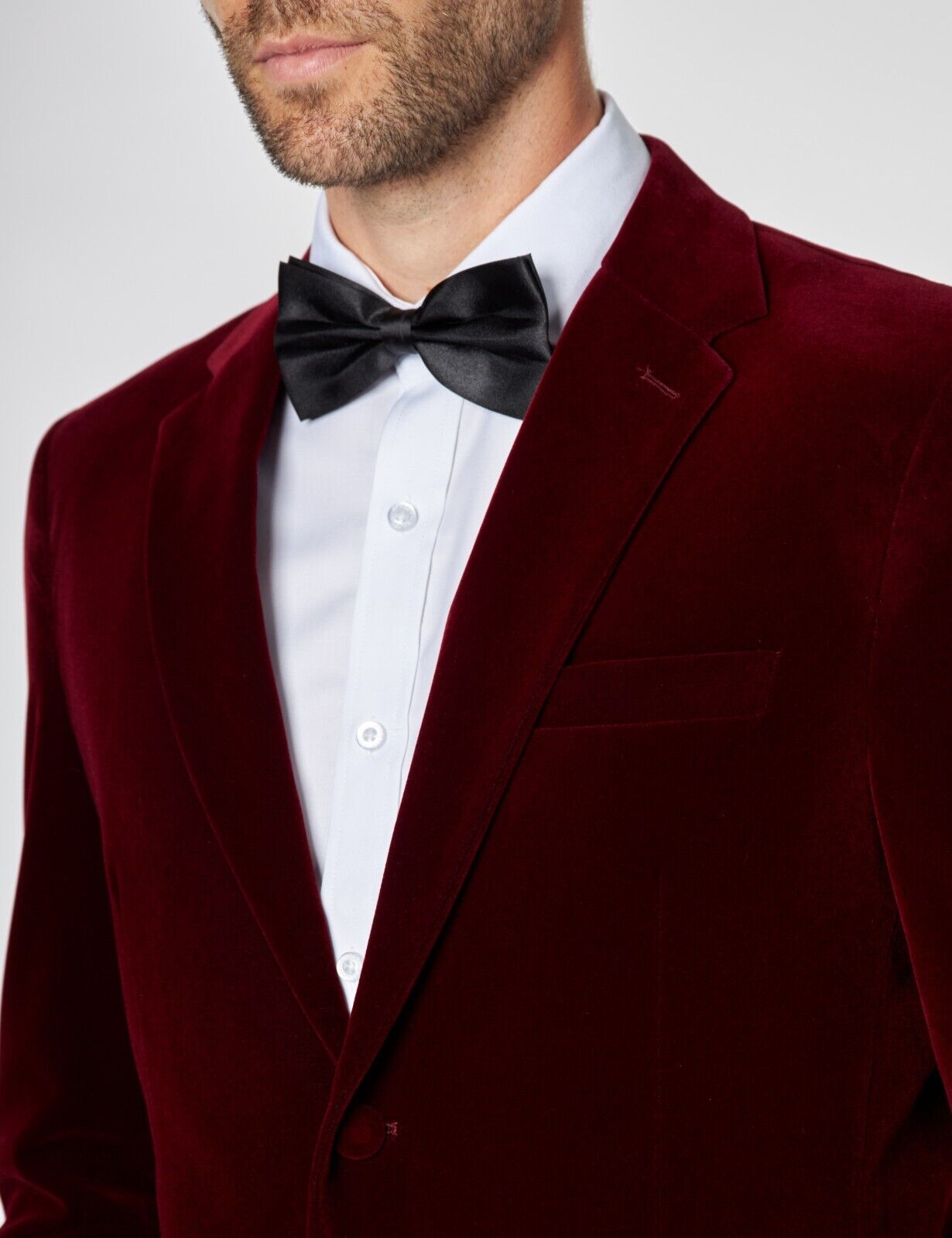 XAYWEAR™ Men's Burgundy Velvet Tuxedo Blazer XY24