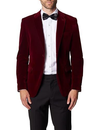 XAYWEAR™ Men's Burgundy Velvet Tuxedo Blazer XY24